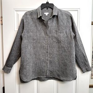 J Jill linen long sleeve, gray blouse, size small in excellent condition
